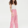 Lola Casademunt Pantalones<Pantalón palazzo estampado ROJO-LILA