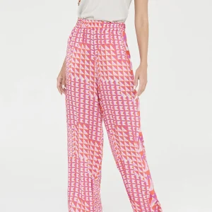 Lola Casademunt Pantalones<Pantalón palazzo estampado ROJO-LILA
