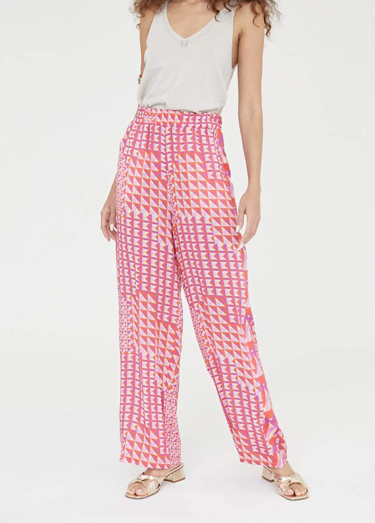 pantaln_palazzo_estampado_5.webp Lola Casademunt Pantalones<Pantalón palazzo estampado ROJO-LILA