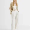 Lola Casademunt Pantalones<Pantalón pinzas fluido CRUDO