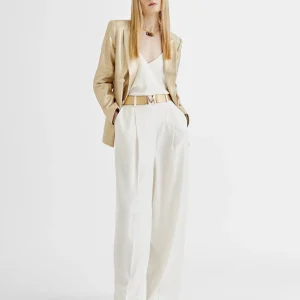 Lola Casademunt Pantalones<Pantalón pinzas fluido CRUDO