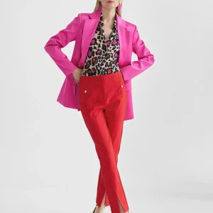 Lola Casademunt Pantalones<Pantalón pitillo abertura ROJO