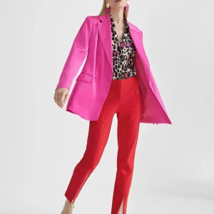 Lola Casademunt Pantalones<Pantalón pitillo abertura ROJO