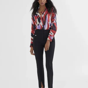 Lola Casademunt Pantalones<Pantalón pitillo abertura ROJO