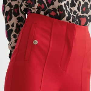Lola Casademunt Pantalones<Pantalón pitillo abertura ROJO