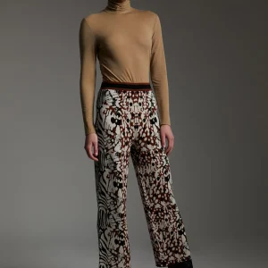 Lola Casademunt Animal Print | Punto<Pantalón punto animal print MARRON-NEGRO