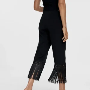 Lola Casademunt Pantalones<Pantalón punto flecos NEGRO