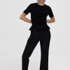 Lola Casademunt Pantalones<Pantalón recto detalle botón NEGRO