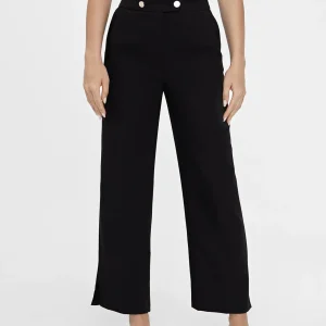 Lola Casademunt Pantalones<Pantalón recto detalle botón NEGRO