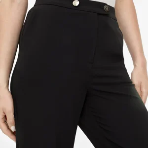 Lola Casademunt Pantalones<Pantalón recto detalle botón NEGRO