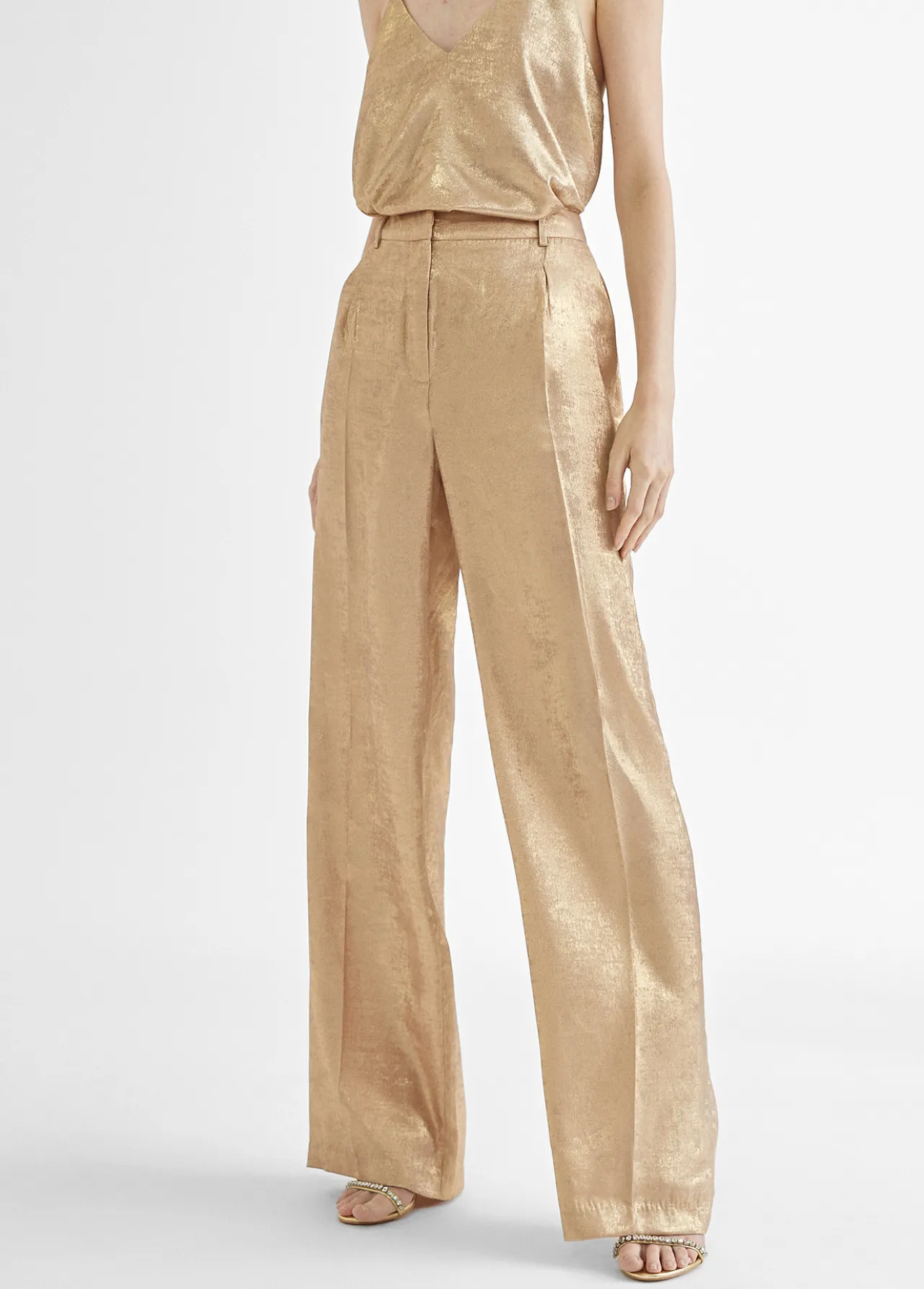 pantaln_recto_dorado_y_tornasolado_4.webp Lola Casademunt Pantalones<Pantalón recto dorado y tornasolado ROSA