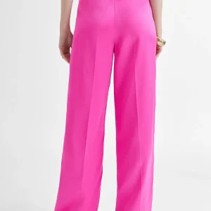 Lola Casademunt Pantalones<Pantalón recto satinado FUCSIA