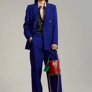 Lola Casademunt Pantalones<Pantalón recto traje AZULELECTRICO