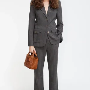 Lola Casademunt Pantalones<Pantalón traje raya diplomática GRIS-MARRON