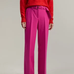Lola Casademunt Pantalones<Pantalón wideleg cinturón FUCSIA