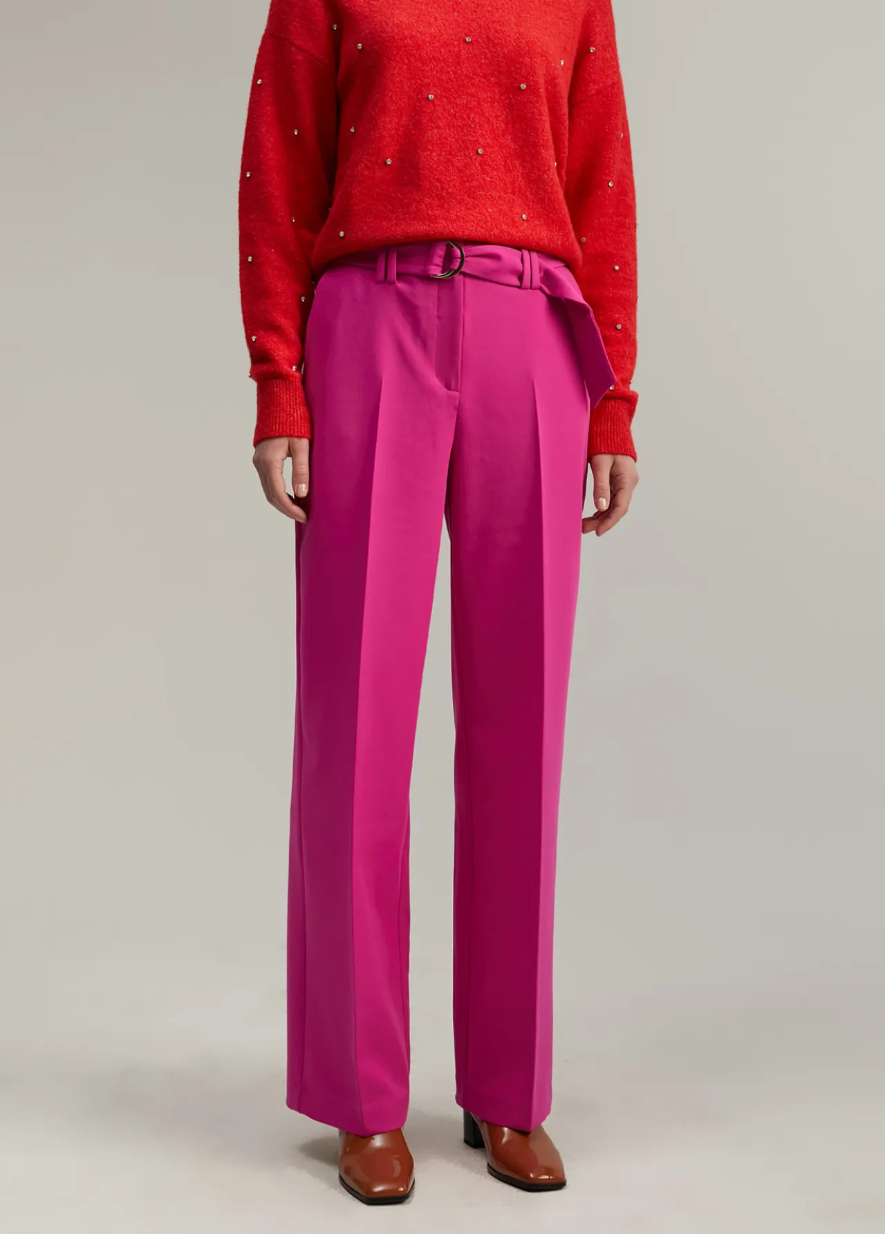 pantaln_wideleg_cinturn_5.webp Lola Casademunt Pantalones<Pantalón wideleg cinturón FUCSIA