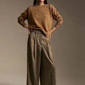 Lola Casademunt Pantalones<Pantalón wideleg cuadros GRIS