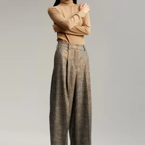 Lola Casademunt Pantalones<Pantalón wideleg cuadros GRIS