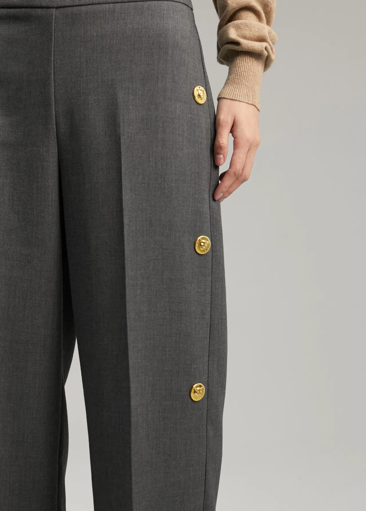 pantaln_wideleg_detalle_snaps_3.webp Lola Casademunt Pantalones<Pantalón wideleg detalle snaps GRIS