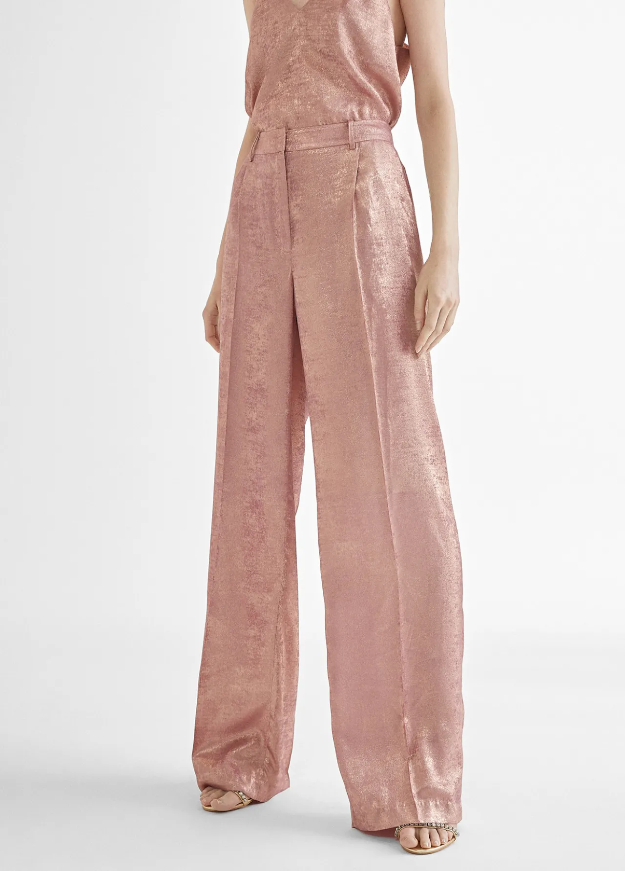pantalon_recto_rosa_tornasolado_3.webp Lola Casademunt Pantalones<Pantalon recto tornasolado ROSA