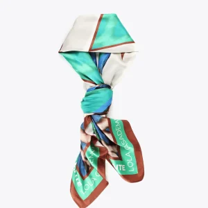 Lola Casademunt Accesorios<Pañuelo verdes y azules VERDE-AZUL