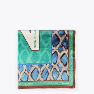 Lola Casademunt Accesorios<Pañuelo verdes y azules VERDE-AZUL