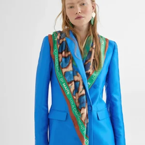 Lola Casademunt Accesorios<Pañuelo verdes y azules VERDE-AZUL