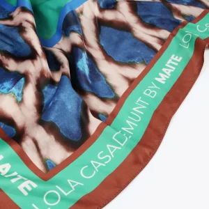 Lola Casademunt Accesorios<Pañuelo verdes y azules VERDE-AZUL