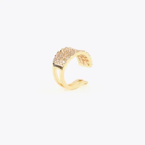 Lola Casademunt Pendientes<Pendiente piercing de cristales DORADO