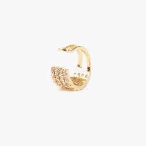 Lola Casademunt Pendientes<Pendiente piercing de cristales DORADO