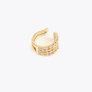 Lola Casademunt Pendientes<Pendiente piercing de cristales DORADO