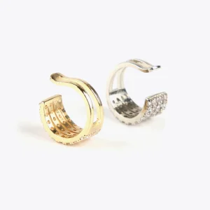 Lola Casademunt Pendientes<Pendiente piercing de cristales DORADO