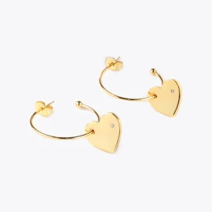 Lola Casademunt Pendientes<Pendientes aro con corazón DORADO