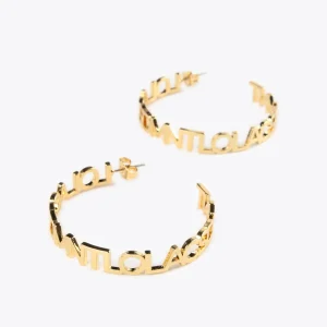 Lola Casademunt Pendientes<Pendientes aro logotipado DORADO