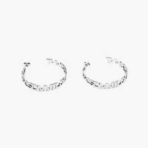 Lola Casademunt Pendientes<Pendientes aro logotipado PLATEADO