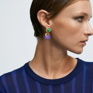 Lola Casademunt Pendientes<Pendientes bicolor VERDE-AZUL