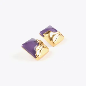 Lola Casademunt Pendientes<Pendientes botón METAL-LILA