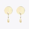 Lola Casademunt Pendientes<Pendientes botón y aro charms DORADO