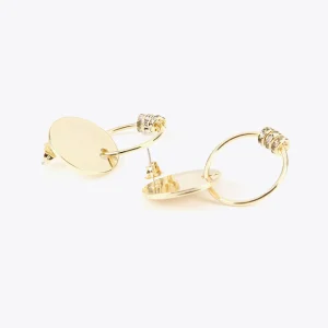Lola Casademunt Pendientes<Pendientes botón y aro charms DORADO