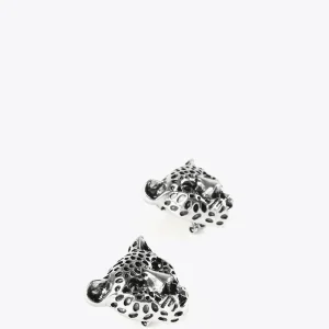 Lola Casademunt Bisuteria<Pendientes cara leopardo DORADO