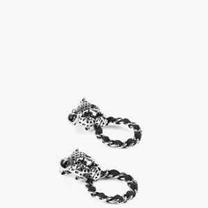 Lola Casademunt Bisuteria<Pendientes cara leopardo y aro DORADO
