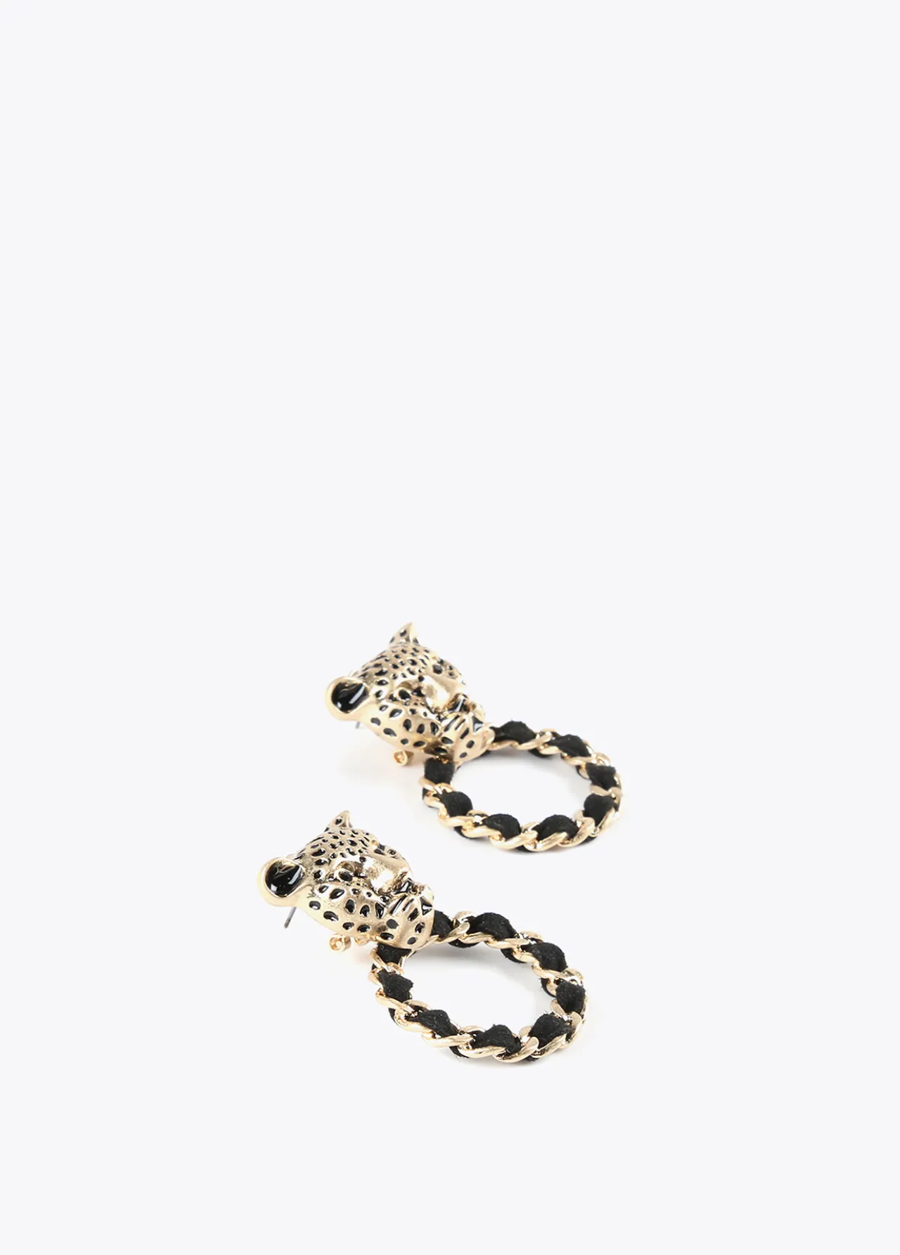 pendientes_cara_leopardo_y_aro_4.webp Lola Casademunt Bisuteria<Pendientes cara leopardo y aro DORADO
