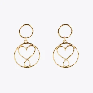 Lola Casademunt Pendientes<Pendientes circulo y corazón infinito DORADO