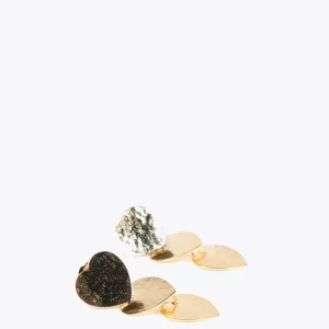 Lola Casademunt Bisuteria<Pendientes con corazones DORADO