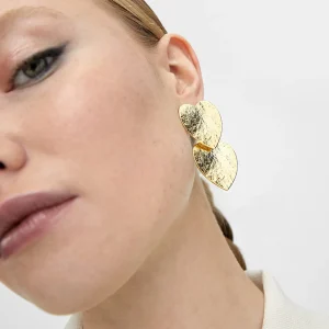 Lola Casademunt Bisuteria<Pendientes con corazones DORADO