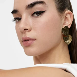 Lola Casademunt Bisuteria<Pendientes con corazones DORADO