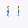 Lola Casademunt Bisuteria<Pendientes cristales de colores AZUL-AMARILLO