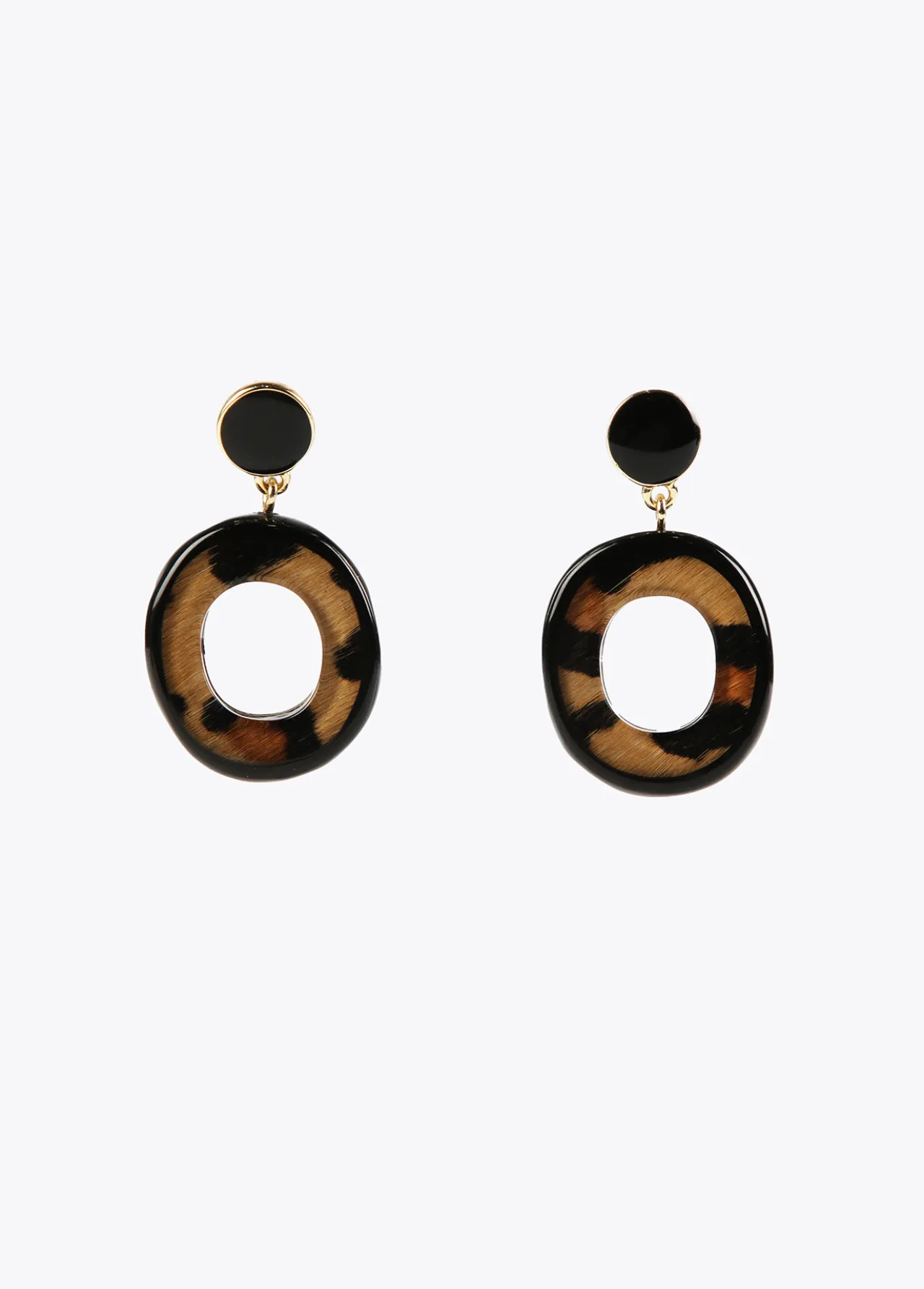 pendientes_de_aro_animal_print_0.webp Lola Casademunt Bisuteria<Pendientes de aro animal print MARRON