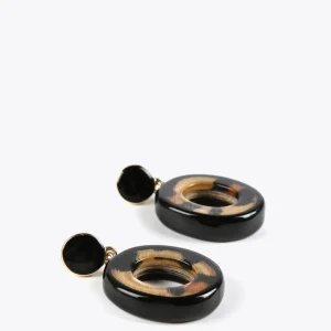 Lola Casademunt Bisuteria<Pendientes de aro animal print MARRON