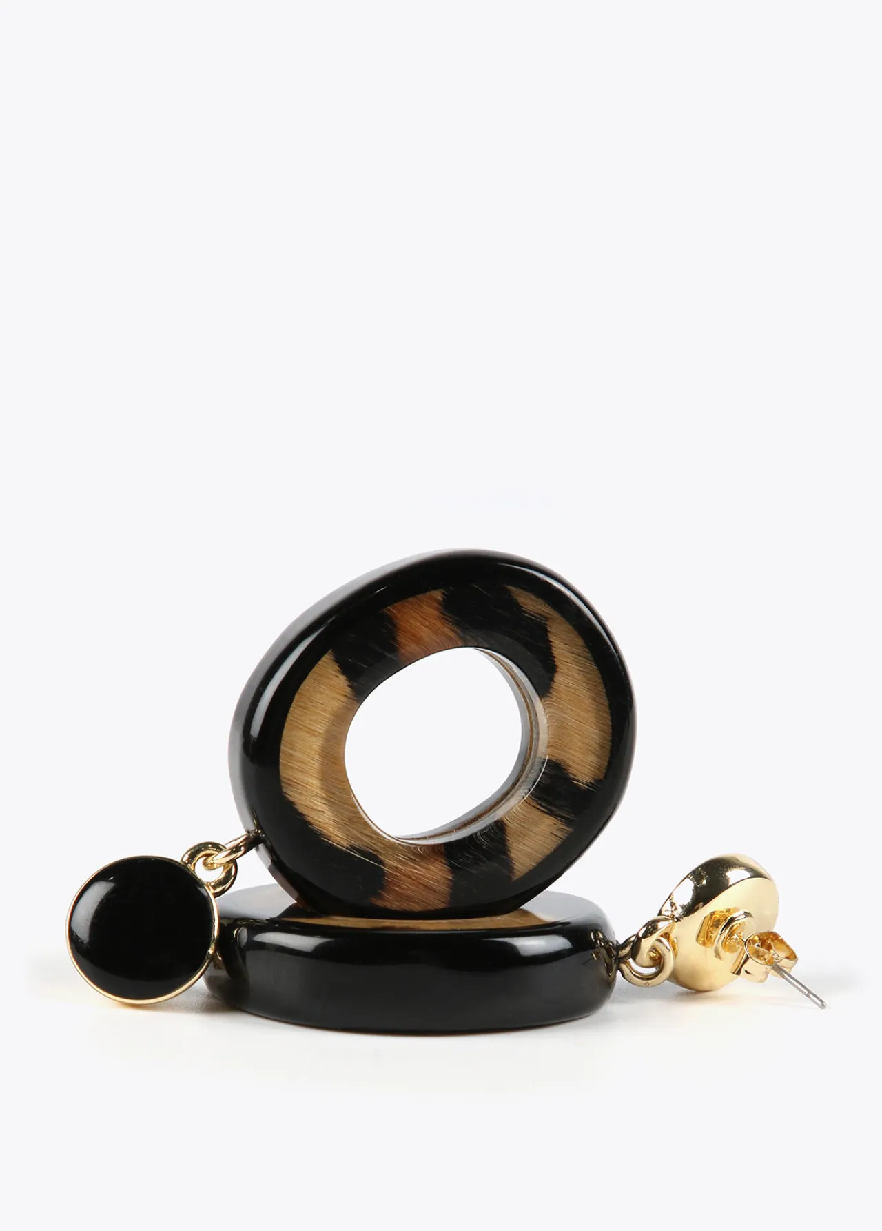 pendientes_de_aro_animal_print_4.webp Lola Casademunt Bisuteria<Pendientes de aro animal print MARRON